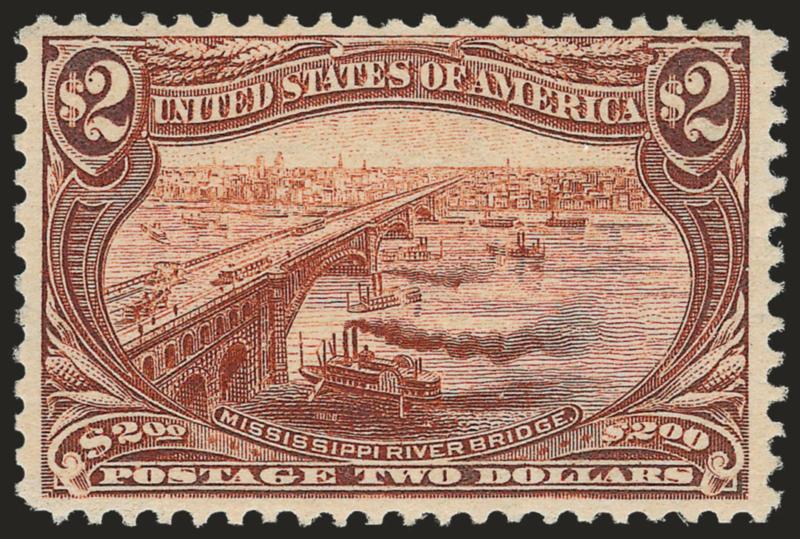1c-$2.00 Trans-Mississippi (285-293).> The $1.00 and $2.00 unused (regummed), others original gum, few flaws incl. $1.00 and $2.00 reperfed, appear Fine-Very Fine