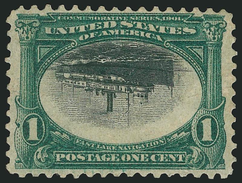 1c Pan-American, Center Inverted (294a).> Unused, regummed over crease, rich colors, reperfed at top, otherwise Very Fine, an affordable example of this rarity, with 1971 P.F. certificate