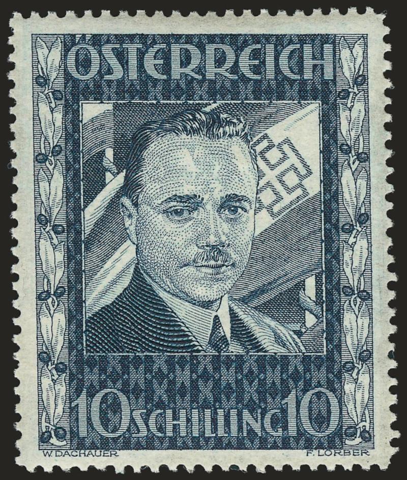 AUSTRIA, 1936, 10sh Dollfuss (380).> Lightly hinged, Very Fine