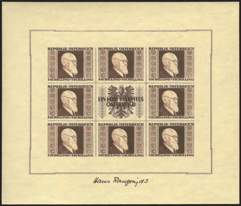 AUSTRIA, 1946, 1sh-5sh Renner Souvenir Sheets (B185-B188).> Mint N.H., Very Fine