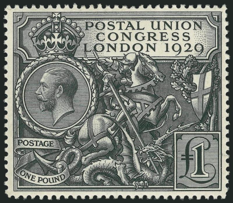 1929, £1 Black, Postal Congress (209 SG 438).> Fresh, well-centered, very lightly hinged, Extremely Fine
