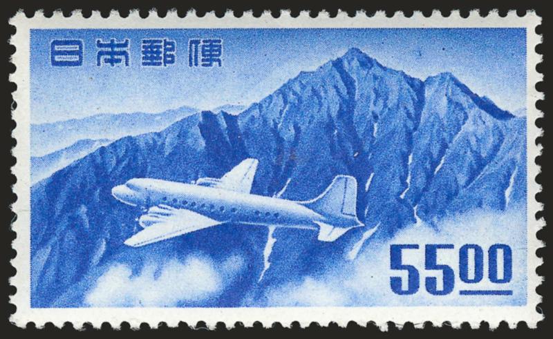 1951-52, 15y-160y Airplanes (C14-C15, C18-C24).> Mint N.H., first three are bottom right corner margin imprint blocks of six, first two some natural gum creases as usual, Fine-Very Fine