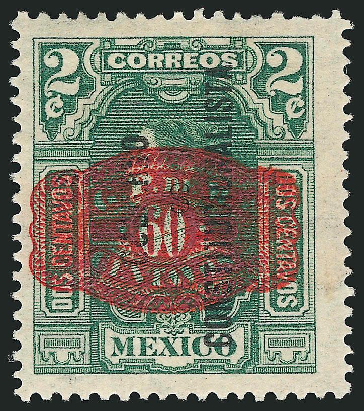 MEXICO, 1916, 60c Red on 2c Green (585).> Deep rich colors, fresh and Fine