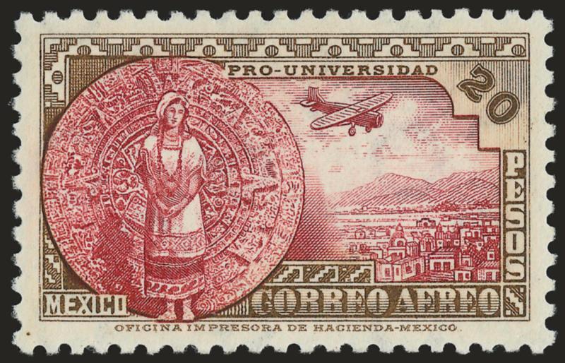 MEXICO, 1934, 20c-20p University (C54-C61).> Fine-Very Fine set, the key 20p handsomely centered and choice