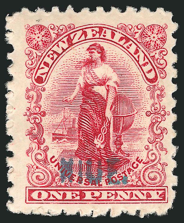 NIUE, 1902, 1p Carmine, Green Handstamp NIUE Ovpt. (1 SG 1).> Attractively centered, Very Fine, signed H. Bloch, SG £300