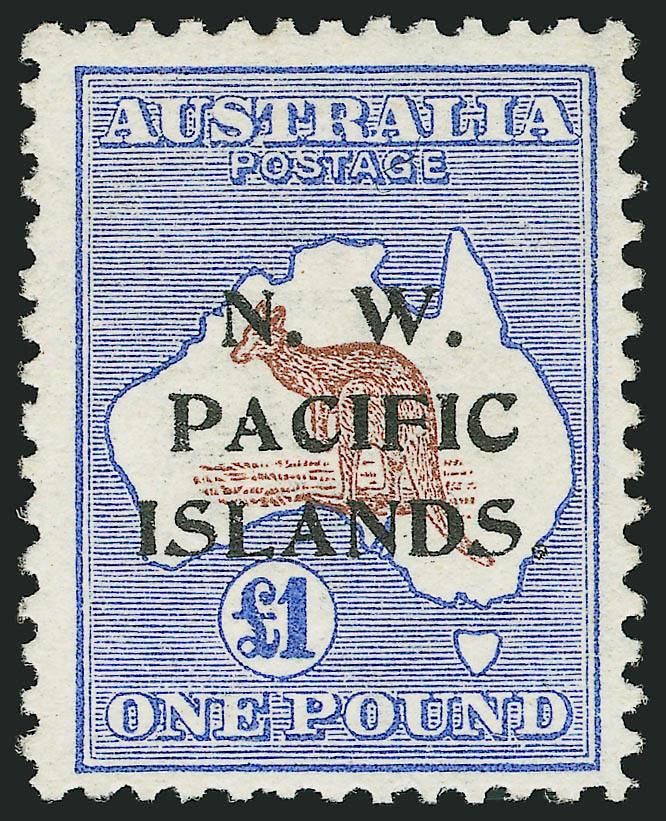 NORTH WEST PACIFIC ISLANDS, 1915, 10sh Pink & Gray, £1 Ultramarine & Brown (9-10).> Fresh, Fine-Very Fine, SG £535