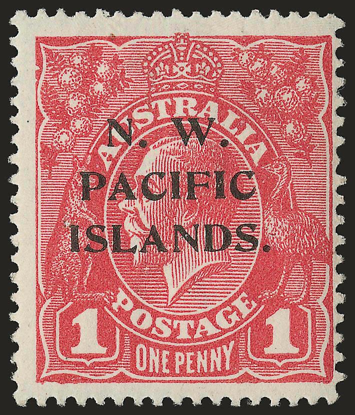 NORTHWEST PACIFIC ISLANDS, 1918-23, 1p Carmine Red, Substituted Cliche (41 var. SG 103a).> Plate 2R, R64, large part original gum, Fine, with 2007 B.P.A. certificate, Gibbons value
