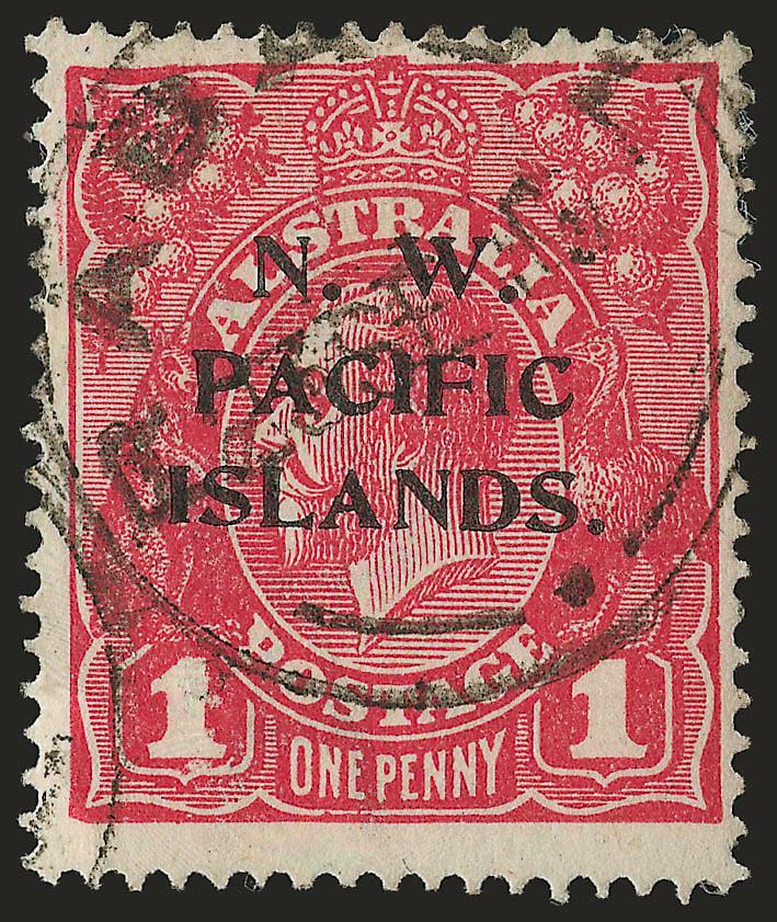 NORTHWEST PACIFIC ISLANDS, 1918-23, 1p Carmine Red, Substituted Cliche (41 var. SG 103ba).> Plate 2R, 64,  Rabaul circular datestamp, Fine, with 2007 B.P.A. certificate, Gibbons value