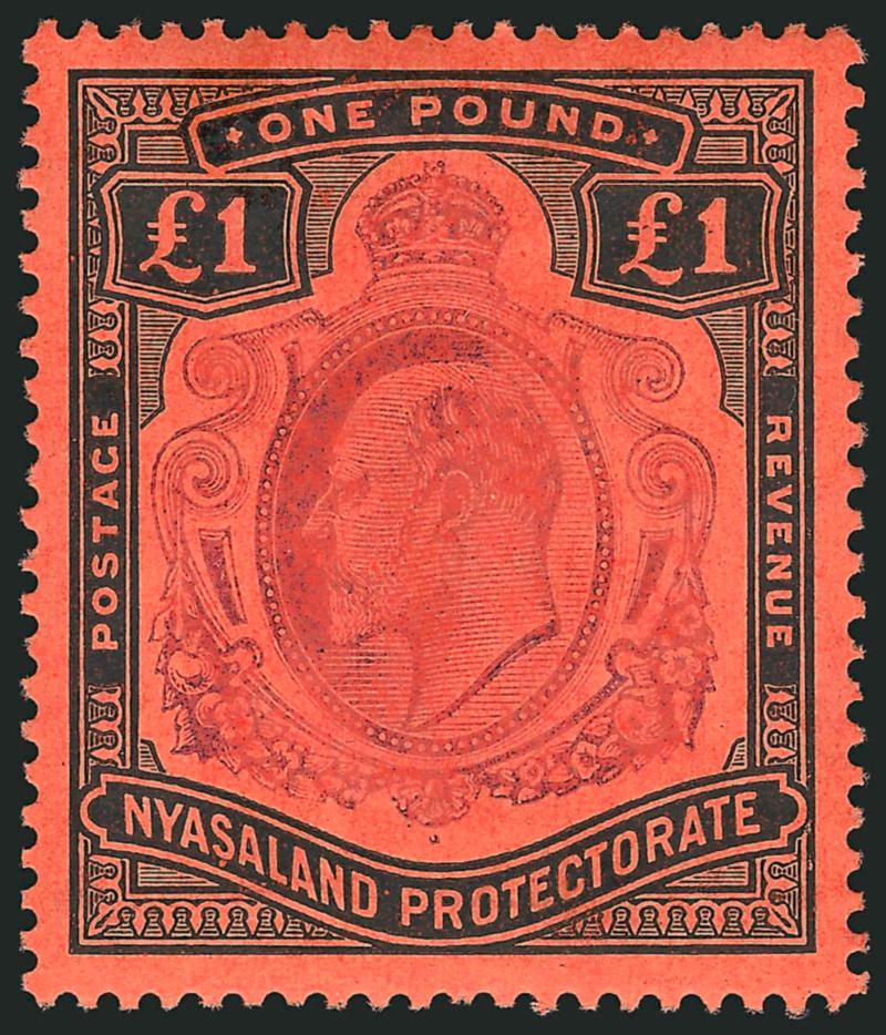 NYASALAND PROTECTORATE, 1908, -12p- £1 Edward VII (1-10 SG 73-81).> Fine-Very Fine, SG £700