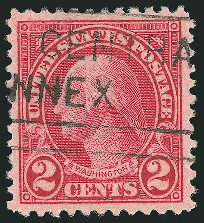 2c Carmine, Rotary, Perf 11 (595).> Almost perfectly centered with unusually wide and well-balanced margins all around, brilliant color, machine cancel, Extremely Fine Gem, scarce in such pristine condition,
with 2004 P.F. and 2008 P.S.E. certificate