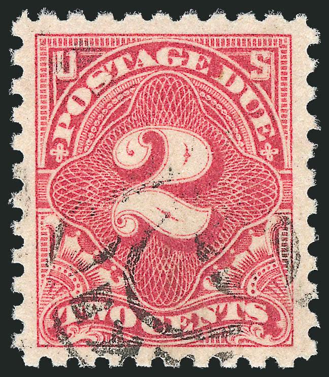 2c Vermilion (J30).> Rich color and crisp impression on bright paper, unobtrusive strike of oval registry cancel, well-balanced margins, fresh and Extremely Fine, a gorgeous stamp, surprisingly difficult to
obtain in such choice used condition, with