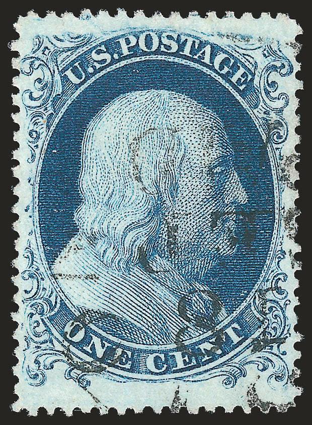1c Blue, Ty. Ia (19).> Position 92L4, <wide-spaced perforations> at top and bottom, perfectly centered with wide margins at right and left, rich color, lightly cancelled by Boston 18 Sep. Paid circular
datestamp<><>^EXTREMELY FINE GEM. THIS IS WI