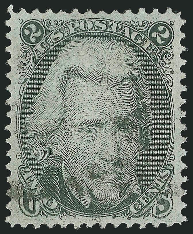 2c Black, F. Grill (93).> Wide even margins all around, clear grill points, light cork cancel, fresh and Extremely Fine Gem, a difficult stamp to find with such choice centering, with 2002 P.F. certificate for
pair
