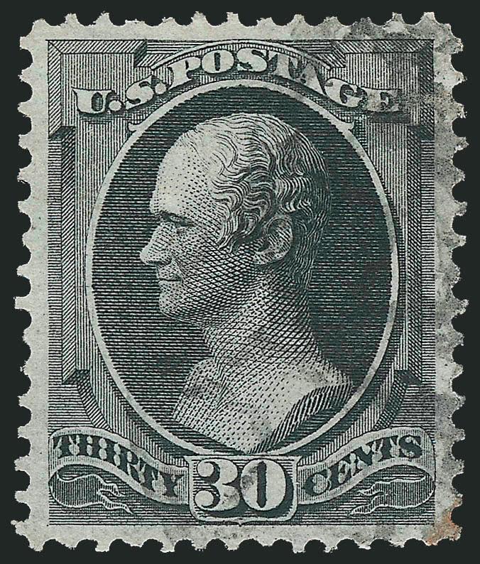 30c Black (154).> Intense shade and proof-like impression on crisp paper, unusually well-balanced margins for this difficult issue, unobtrusive cancel with trace of red transit at bottom right, Extremely Fine
Gem, with 1999 P.F. certificate