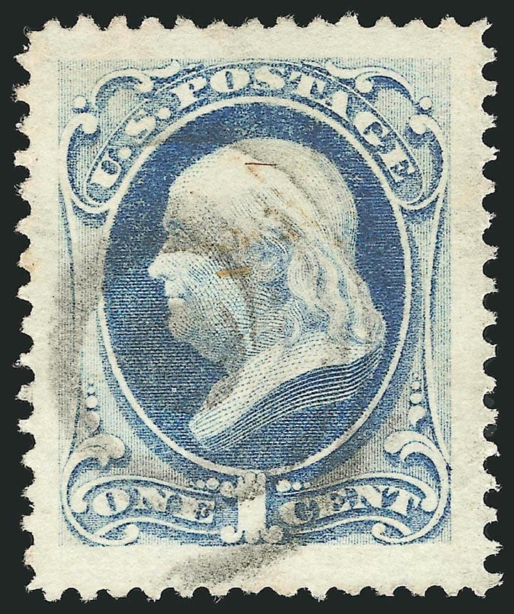 1c Dark Ultramarine (182).> Enormous margins all around, radiant color, light strike of target cancel, Extremely Fine Gem, a massive stamp and easily one of the largest we have ever encountered, with 2002 P.F.
certificate
