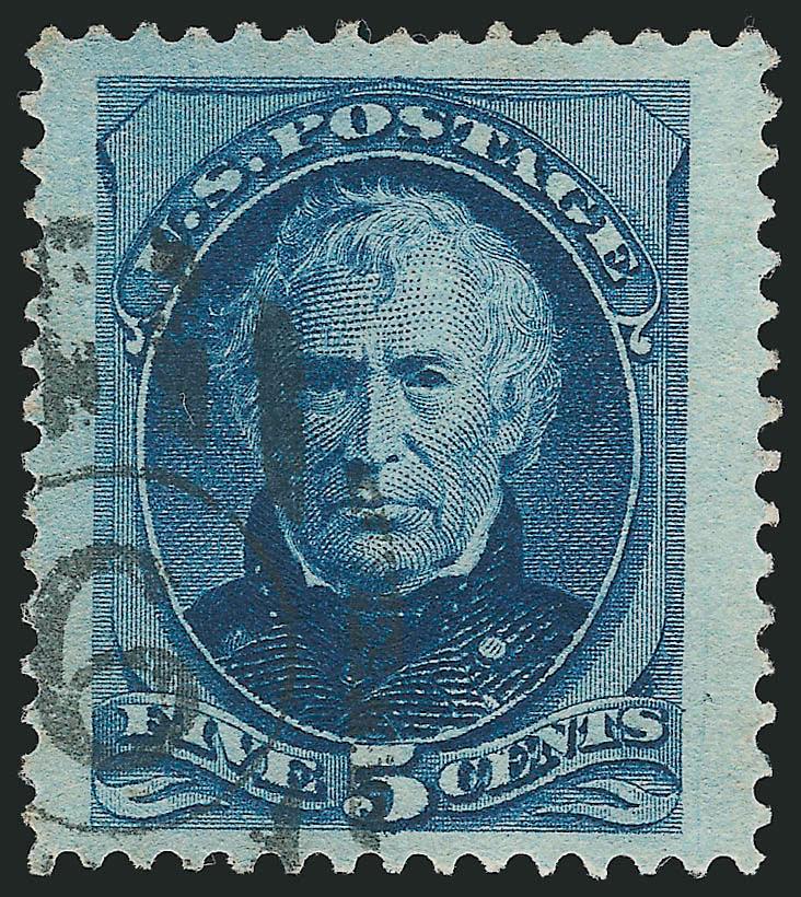 5c Blue (185).> Jumbo margins and attractively centered, beautiful intense color, neat numeral grid cancel, Extremely Fine, a huge stamp, with 2005 P.F. certificate