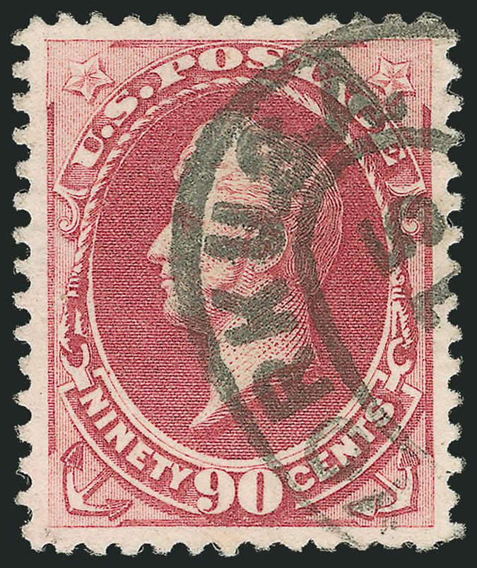 90c Carmine (191).> Almost perfectly centered with well-balanced margins, brilliant color, neat strike of New York oval cancel<><>^EXTREMELY FINE GEM. A SURPRISINGLY DIFFICULT STAMP TO FIND IN THIS SUPERB AND
SOUND CONDITION.^<><>With 2004 P.F. c