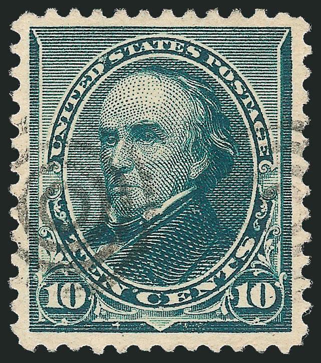 10c Green (226).> Deep rich color, unusually choice centering with wide and balanced margins, unobtrusive target cancel, Extremely Fine, surprisingly difficult to obtain in such choice used condition