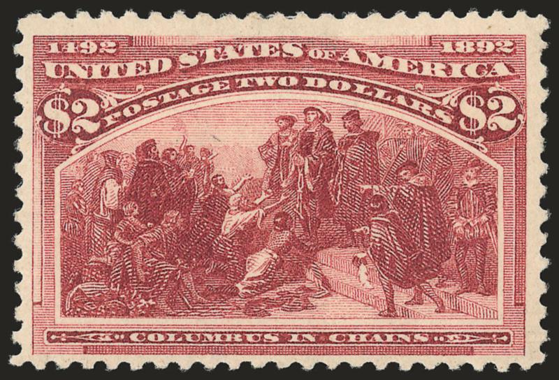 $2.00 Columbian (242).> Original gum, h.r., brilliant color, detailed impression, fresh and Fine