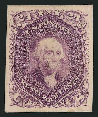 1c-90c 1861-66 Issue, Plate Proofs on Card (63P474P4).> Eleven, complete less 3c Rose but with 3c Scarlet, large margins, 3c some soiling, otherwise Very Fine