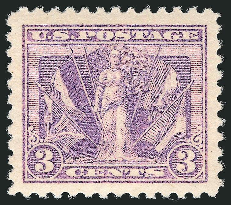 3c Violet (537).> Mint N.H., brilliant color as fresh as the day it was printed, beautifully centered with Jumbo margins, Extremely Fine Gem, a huge stamp, with 2007 P.S.E. certificate (Superb 98 Jumbo unpriced
in SMQ above the grade of 98, SMQ $630