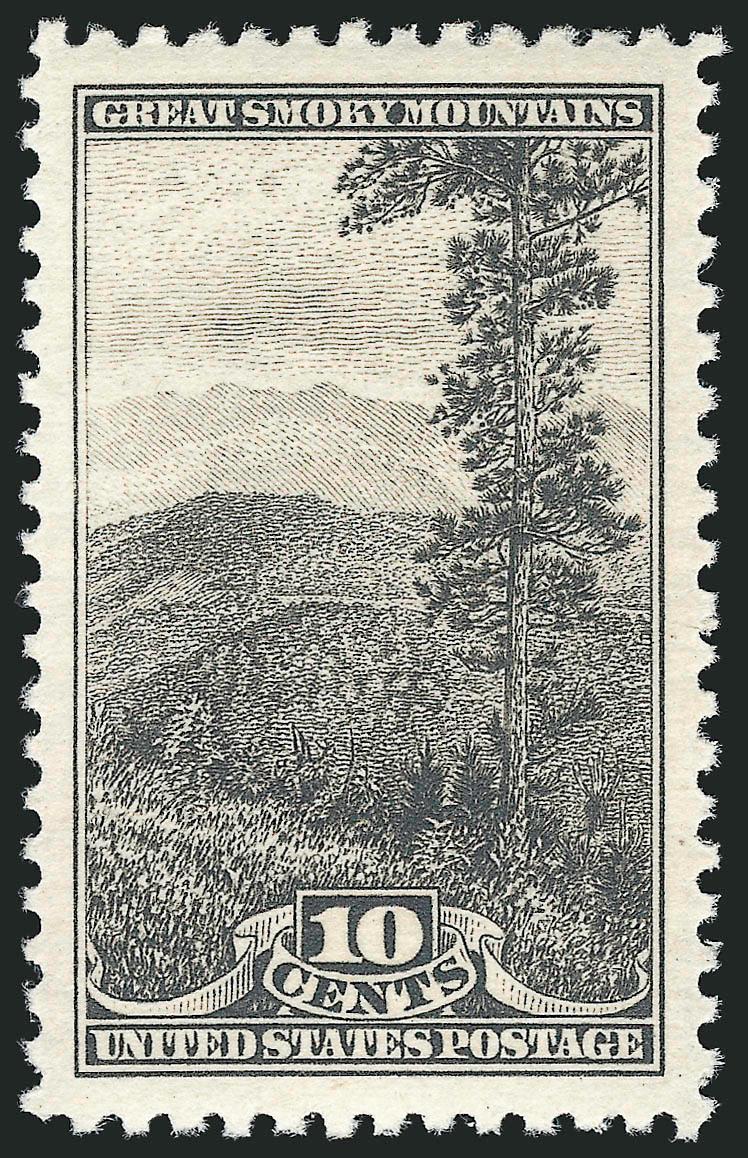10c National Parks (749).> mint N.H., huge balanced margins, beautiful impression on crisp white paper, Extremely Fine Gem, with 2007 P.S.E. certificate (Gem 100 SMQ $880.00)