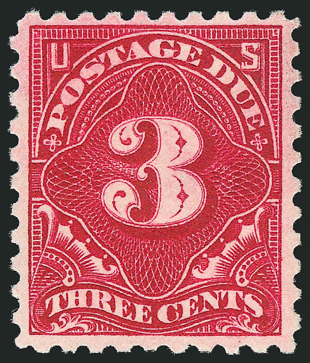 3c Carmine Lake (J54).> Faintly hinged, attractively centered for this difficult 1914 Perf 10 Postage Due issue, deep rich color, Very Fine and choice, with 1994 P.F. certificate