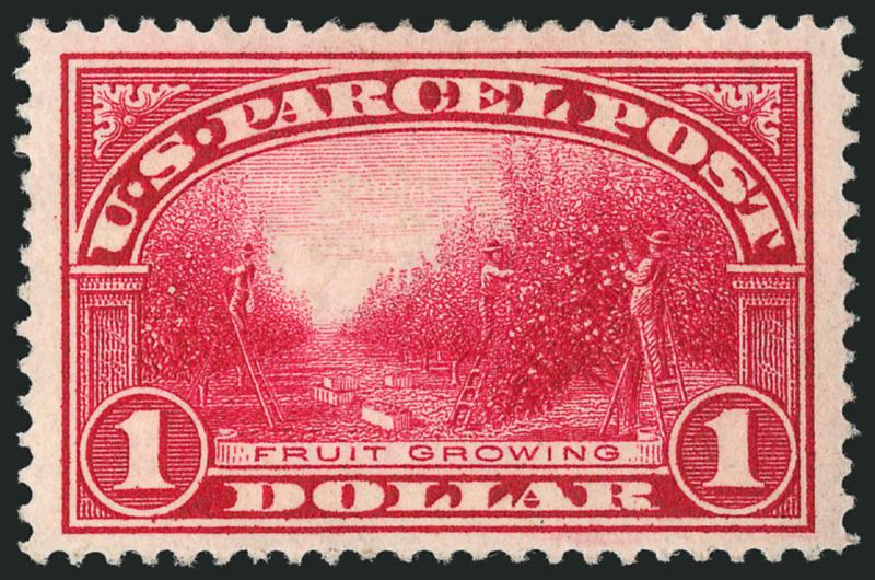 $1.00 Parcel Post (Q12).> Intense shade, extra wide margins at sides, fresh and Extremely Fine, with 2008 P.S.E. certificate (XF 90 SMQ $510.00)