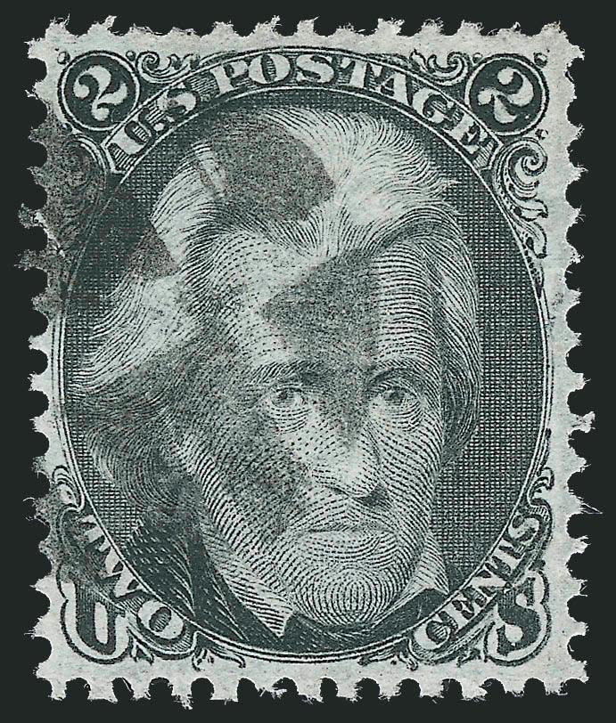 2c Black, D. Grill (84).> Intense shade and impression, beautifully centered, segmented cork cancel, small thin spot at bottom, Very Fine and choice appearance, with 1996 P.F. certificate