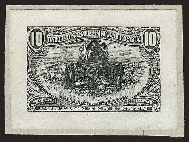10c Gray Violet, Small Die Proof on Wove (290P2).> Affixed to original gray card backing from the Roosevelt album, Very Fine and choice, only 85 were produced