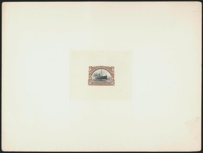 1c-10c Pan-American, Large Die Proofs on India (294P1-299P1).> Each approximately 202 x 151mm, brilliant colors, each with blue control no. on back, some toning mostly confined to backs, few light bends,
otherwise Very Fine, an outstanding quality se