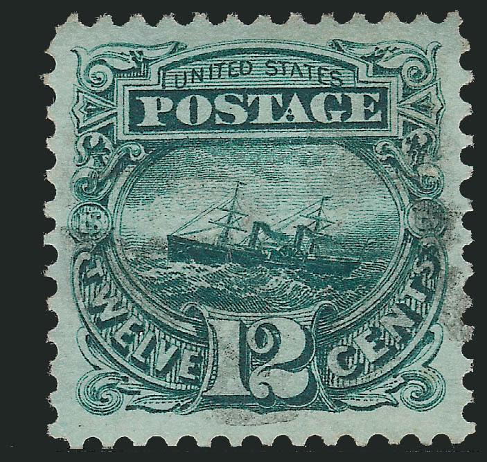 12c Green (117).> Bright shade, unobtrusive strike of cork cancel, wide and balanced margins, Extremely Fine Gem, a beautiful stamp, with 2008 P.S.E. certificate (XF-Superb 95 SMQ $1,100.00)