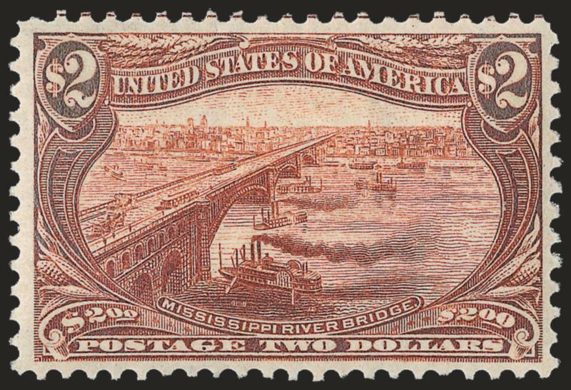 $2.00 Trans-Mississippi (293).> Original gum, lightly hinged, beautiful warm shade on bright paper, Very Fine and choice, with 2007 P.F. certificate (VF-XF 85 SMQ $2,750.00)