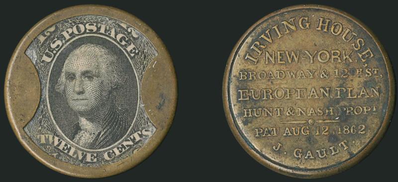 Hunt & Nash, Irving House, New York, 12c Black (EP110).> Stamp superbly positioned within the frame, very lightly toned, mica is clear and has only negligible lamination, the case is in excellent condition with
dark toning in places on the reverse<>