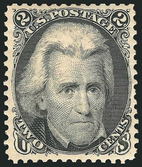 2c Black, Re-Issue (103).> Original gum, typical brownish gum, intense impression<><>^A VERY FINE ORIGINAL-GUM EXAMPLE OF THE 2-CENT BLACK JACK RE-ISSUE.^<><>Only 979 sold. With 2004 P.S.E. certificate (VF 80
SMQ $5,000.00)