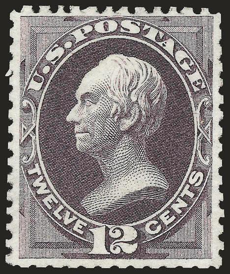 12c Dark Violet, Special Printing (173).> Without gum as issued, scissors-separated as usual but with <perforations intact all around,> deep rich color, choice centering<><>^EXTREMELY FINE EXAMPLE OF THE 1875
12-CENT CONTINENTAL BANK NOTE COMPANY S