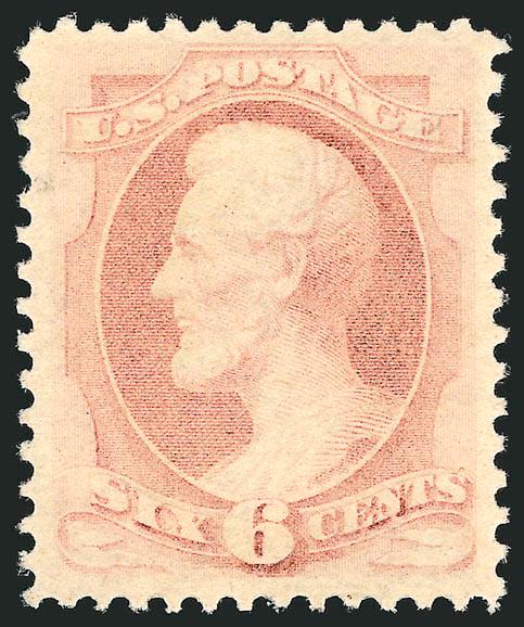 6c Pink (186).> Original gum, lightly hinged, beautifully centered<><>^EXTREMELY FINE. A SCARCE STAMP IN CHOICE ORIGINAL-GUM CONDITION.^<><>With 2002 P.F. certificate