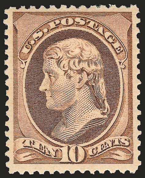 10c Yellow Brown (209 var).> Mint N.H., radiant color in the Yellow Brown sub-shade, Very Fine and choice, with 2003 P.F. certificate