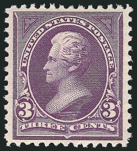 3c Purple (268).> Mint N.H., detailed impression, well-proprtioned margins, Extremely Fine, with 2004 P.F. certificate