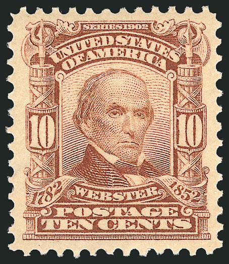 10c Pale Red Brown (307).> Mint N.H., brilliant color, wide and balanced margins, Extremely Fine, with 2007 P.S.E. certificate (XF 90 SMQ $600.00)