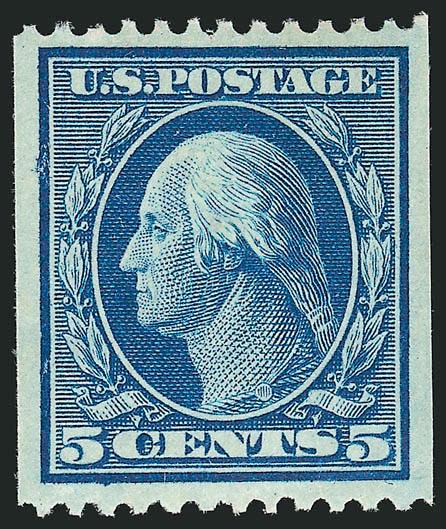 5c Blue, Coil (351).> Mint N.H., bright color, detailed impression, well-proportioned margins, fresh and Extremely Fine, a beautiful stamp, with 2001 P.F. certificate