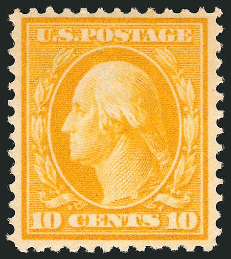 10c Yellow (381).> Mint N.H., vivid color, well-proportioned margins, Very Fine and choice, a pretty stamp with much better color than usual, with 1996 P.F. and 2005 P.S.E. certificates