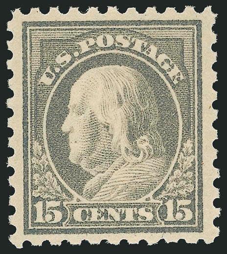 15c Gray (437).> Mint N.H., perfectly centered, post-office fresh and Extremely Fine, with 2003 P.F. certificate