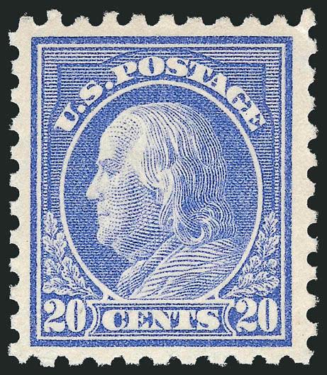 20c Ultramarine (438).> Mint N.H., brilliant color on bright paper, wide margins, Very Fine and choice, with 1990 and 2001 P.F. certificates