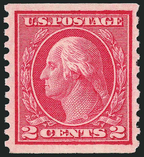 2c Carmine Rose, Ty. I, Coil (453).> Mint N.H., radiant color, wide margins, fresh and Very Fine, with 2001 P.F. certificate