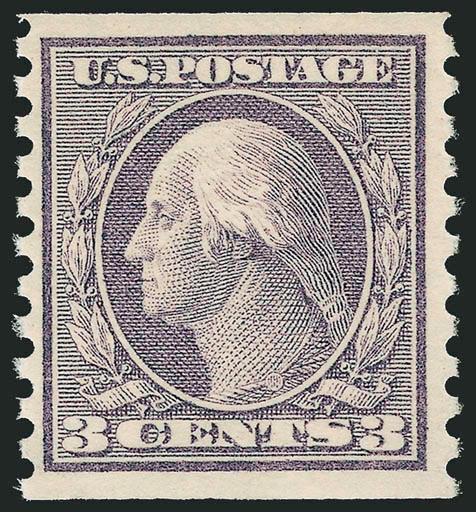 3c Violet, Coil (456).> Mint N.H., crisp impression, Very Fine and choice, light pencil notation on back, with 1999 P.S.E. certificate