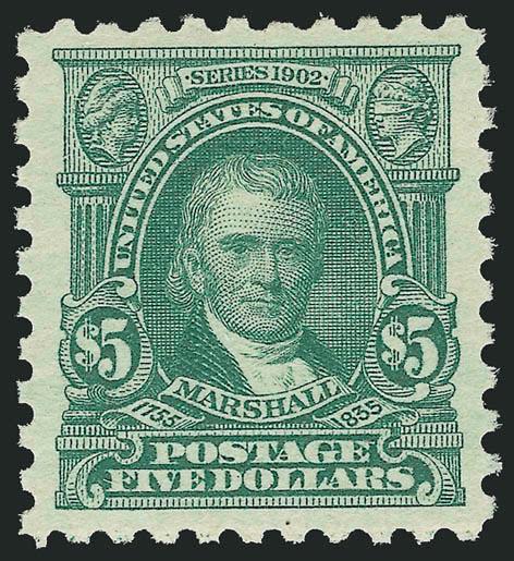 $5.00 Light Green (480).> Mint N.H., beautifully centered, post-office fresh and Extremely Fine, with copy of 2002 P.F. certificate for pair