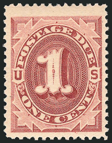 1c Red Brown (J15).> Mint N.H., brilliant color, Jumbo margins, Very Fine and choice, a huge stamp, with 2005 P.F. certificate