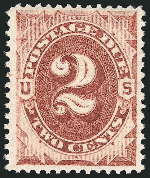 2c Red Brown (J16).> Mint N.H., deep rich color and proof-like impression on bright paper, well-proportioned margins, Extremely Fine, with 1998 P.S.E. certificate