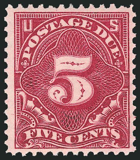 5c Deep Claret (J41).> Mint N.H., sharp proof-like impression on bright paper, Fine, with 2002 P.F. certificate for block